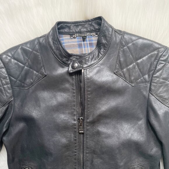 Belstaff Black Outlaw Beckham Waxed Italian Calf Leather Motorcycle Jacket - Picture 3 of 11